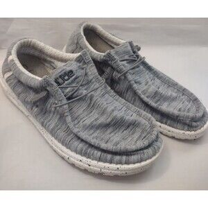 Hey Dude Men's Wally Stretch Fleece Grey Loafer Size 14 Shoes Slip On